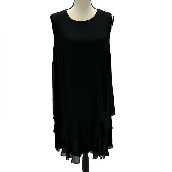 Lauren Ralph Lauren Sleeveless Layer Bottom Midi Dress - Black - size 16 - Picture 1 of 11